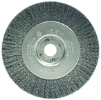 4" Diameter - 3/8-1/2" Arbor Hole - Crimped Steel Wire Straight Wheel - Makers Industrial Supply