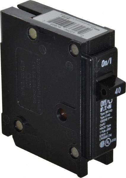 Eaton Cutler-Hammer - 40 Amp, 120/240 VAC, 1 Pole, Plug In Type BR Circuit Breaker - Thermal Magnetic Trip, 10 kA Breaking Capacity, 14-4 AWG - Makers Industrial Supply