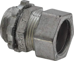 Thomas & Betts - 1/2" Trade, Die Cast Zinc Compression Straight EMT Conduit Connector - Noninsulated - Makers Industrial Supply