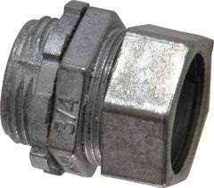 Thomas & Betts - 3/4" Trade, Die Cast Zinc Compression Straight EMT Conduit Connector - Noninsulated - Makers Industrial Supply