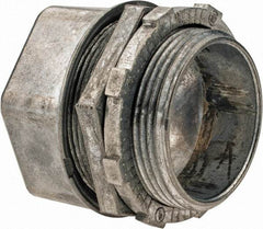 Thomas & Betts - 1-1/2" Trade, Die Cast Zinc Compression Straight EMT Conduit Connector - Noninsulated - Makers Industrial Supply