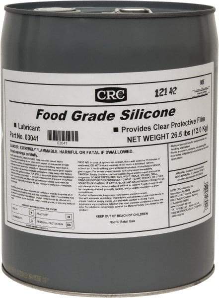 CRC - 5 Gal Pail Nondrying Film/Silicone Penetrant/Lubricant - Clear & White, -40°F to 400°F, Food Grade - Makers Industrial Supply