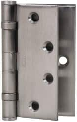 Stanley - 4-1/2" Long Steel Commercial Hinge - Satin Chrome Finish, 5 Knuckles, 8 Holes - Makers Industrial Supply