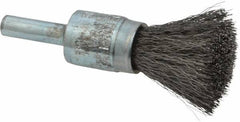 Osborn - 1/2" Brush Diam, Crimped, End Brush - 1/4" Diam Shank, 25,000 Max RPM - Makers Industrial Supply