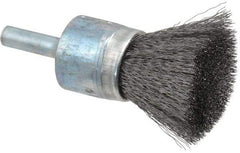 Osborn - 3/4" Brush Diam, Crimped, End Brush - 1/4" Diam Shank, 20,000 Max RPM - Makers Industrial Supply