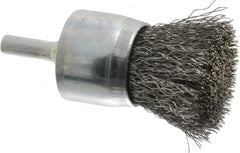 Osborn - 1" Brush Diam, Crimped, End Brush - 1/4" Diam Shank, 20,000 Max RPM - Makers Industrial Supply