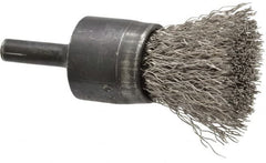 Osborn - 3/4" Brush Diam, Crimped, End Brush - 1/4" Diam Shank, 20,000 Max RPM - Makers Industrial Supply