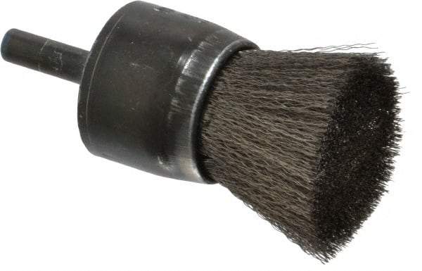 Osborn - 1" Brush Diam, Crimped, End Brush - 1/4" Diam Shank, 20,000 Max RPM - Makers Industrial Supply
