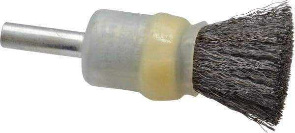 Osborn - 1/2" Brush Diam, Crimped, End Brush - 1/4" Diam Shank, 25,000 Max RPM - Makers Industrial Supply