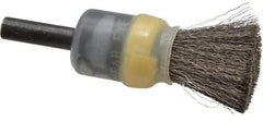 Osborn - 1/2" Brush Diam, Crimped, End Brush - 1/4" Diam Shank, 25,000 Max RPM - Makers Industrial Supply