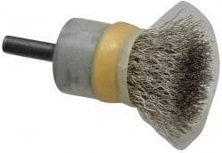 Osborn - 3/4" Brush Diam, Crimped, End Brush - 1/4" Diam Shank, 20,000 Max RPM - Makers Industrial Supply