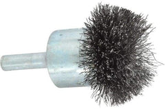 Osborn - 1-1/2" Brush Diam, Crimped, End Brush - 1/4" Diam Shank, 15,000 Max RPM - Makers Industrial Supply