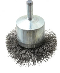 Osborn - 2" Brush Diam, Crimped, End Brush - 1/4" Diam Shank, 15,000 Max RPM - Makers Industrial Supply