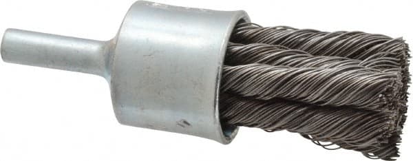 Osborn - 3/4" Brush Diam, Knotted, End Brush - 1/4" Diam Shank, 20,000 Max RPM - Makers Industrial Supply