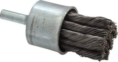 Osborn - 1" Brush Diam, Knotted, End Brush - 1/4" Diam Shank, 20,000 Max RPM - Makers Industrial Supply