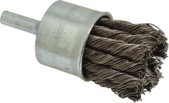 Osborn - 1" Brush Diam, Knotted, End Brush - 1/4" Diam Shank, 20,000 Max RPM - Makers Industrial Supply