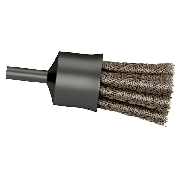 Osborn - 3/4" Brush Diam, Knotted, End Brush - 1/4" Diam Shank, 20,000 Max RPM - Makers Industrial Supply