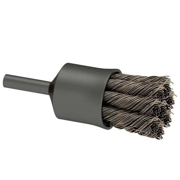 Osborn - 1" Brush Diam, Knotted, End Brush - 1/4" Diam Shank, 20,000 Max RPM - Makers Industrial Supply