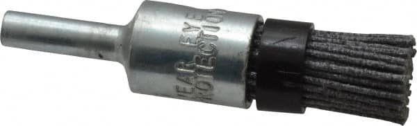 Osborn - 80 Grit, 1/2" Brush Diam, End Brush - Medium Grade, 1/4" Diam Shank, 9,000 Max RPM - Makers Industrial Supply