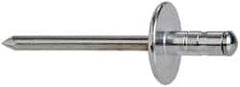 RivetKing - Size 62-64 Large Flange Head Aluminum Multi Grip Blind Rivet - Steel Mandrel, 0.062" to 1/4" Grip, 0.612" Head Diam, 0.192" to 0.196" Hole Diam, 0.519" Length Under Head, 3/16" Body Diam - Makers Industrial Supply