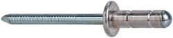 RivetKing - Size 84-86 Dome Head Aluminum Multi Grip Blind Rivet - Steel Mandrel, 0.156" to 3/8" Grip, 0.511" Head Diam, 0.257" to 0.261" Hole Diam, 0.59" Length Under Head, 1/4" Body Diam - Makers Industrial Supply