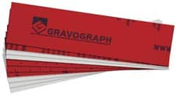 Gravotech - 8 Inch Long x 2 Inch High, Plastic Engraving Stock - Red and White - Makers Industrial Supply