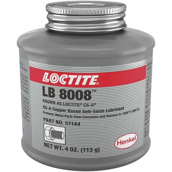 Loctite - 4 oz Can High Temperature Anti-Seize Lubricant - Copper/Graphite, -29 to 1,800°F, Copper Colored, Water Resistant - Makers Industrial Supply