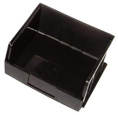 Quantum Storage - 50 Lb. Load Capacity, 10-7/8" Deep, Black Polypropylene Hopper Stacking Bin - 5" High x 11" Wide x 10-7/8" Long - Makers Industrial Supply