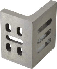 Interstate - 3" Wide x 2" Deep x 2-1/2" High Cast Iron Partially Machined Angle Plate - Slotted Plate, Through-Slots on Surface, Webbed, Single Plate - Makers Industrial Supply