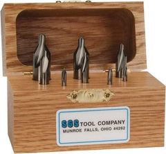 SGS - 8 Piece, #00 to 6, 1/8 to 1/2" Body Diam, 1/32 to 7/32" Point Diam, Plain Edge, Solid Carbide Combo Drill & Countersink Set - 60° Incl Angle, 1-1/2 to 3" OAL, Double End, 301 Series Compatibility - Makers Industrial Supply