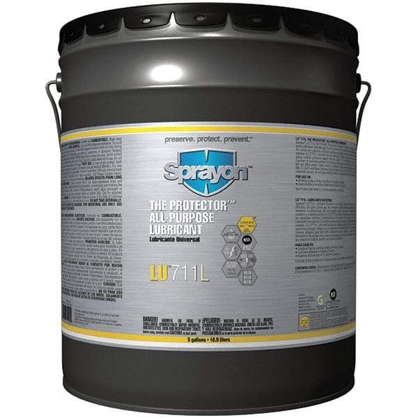 Sprayon - 5 Gal Pail Penetrant/Lubricant - Light Amber, -20°F to 500°F, Food Grade - Makers Industrial Supply