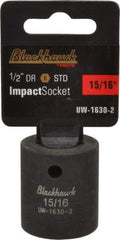 Blackhawk by Proto - 1/2" Drive 15/16" Standard Impact Socket - 6 Points, 1-3/4" OAL - Makers Industrial Supply