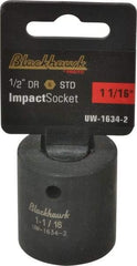 Blackhawk by Proto - 1/2" Drive 1-1/16" Standard Impact Socket - 6 Points, 1-3/4" OAL - Makers Industrial Supply