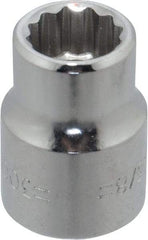 Blackhawk by Proto - 3/8", 3/8" Drive, Standard Hand Socket - 12 Points, 57/64" OAL, Chrome Finish - Makers Industrial Supply