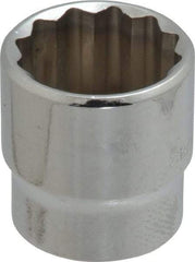 Blackhawk by Proto - 7/8", 3/8" Drive, Standard Hand Socket - 12 Points, 1-7/32" OAL, Chrome Finish - Makers Industrial Supply