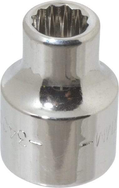 Blackhawk by Proto - 3/8" Drive, Standard Hand Socket - 12 Points, 57/64" OAL, Chrome Finish - Makers Industrial Supply