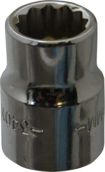 Blackhawk by Proto - 3/8" Drive, Standard Hand Socket - 12 Points, 57/64" OAL, Chrome Finish - Makers Industrial Supply