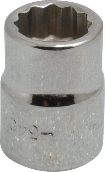 Blackhawk by Proto - 3/8" Drive, Standard Hand Socket - 12 Points, 57/64" OAL, Chrome Finish - Makers Industrial Supply