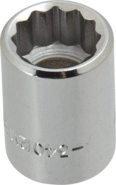 Blackhawk by Proto - 3/8" Drive, Standard Hand Socket - 12 Points, 1" OAL, Chrome Finish - Makers Industrial Supply