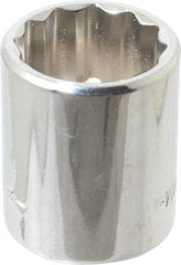 Blackhawk by Proto - 3/8" Drive, Standard Hand Socket - 12 Points, 1" OAL, Chrome Finish - Makers Industrial Supply