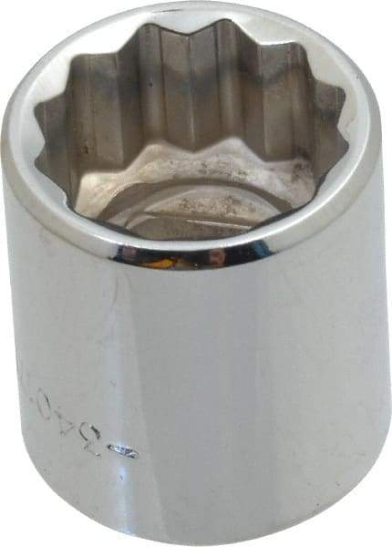 Blackhawk by Proto - 3/8" Drive, Standard Hand Socket - 12 Points, 1" OAL, Chrome Finish - Makers Industrial Supply