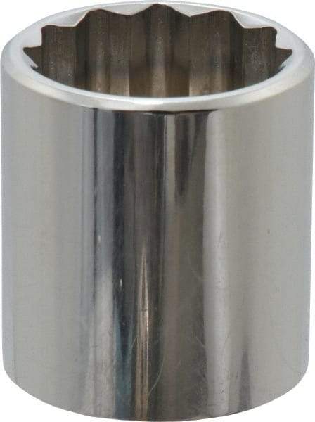 Blackhawk by Proto - 3/8" Drive, Standard Hand Socket - 12 Points, 1-13/64" OAL, Chrome Finish - Makers Industrial Supply