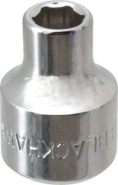 Blackhawk by Proto - 1/4", 3/8" Drive, Standard Hand Socket - 6 Points, 57/64" OAL, Chrome Finish - Makers Industrial Supply