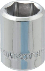 Blackhawk by Proto - 1/2", 3/8" Drive, Standard Hand Socket - 6 Points, 1" OAL, Chrome Finish - Makers Industrial Supply