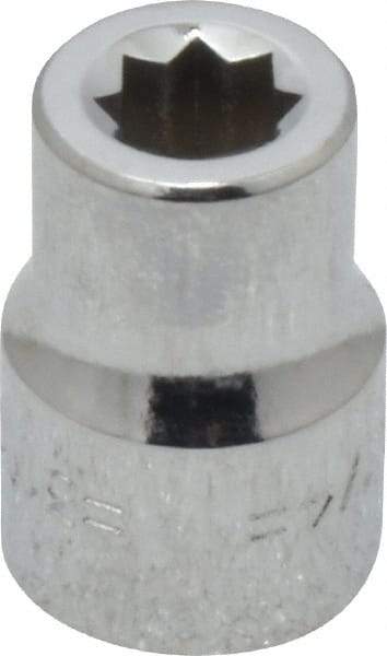 Blackhawk by Proto - 1/4", 3/8" Drive, Standard Hand Socket - 8 Points, 1" OAL, Chrome Finish - Makers Industrial Supply