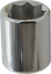 Blackhawk by Proto - 1/2", 3/8" Drive, Standard Hand Socket - 8 Points, 1" OAL, Chrome Finish - Makers Industrial Supply