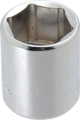 Blackhawk by Proto - 3/8" Drive, Standard Hand Socket - 6 Points, 1" OAL, Chrome Finish - Makers Industrial Supply