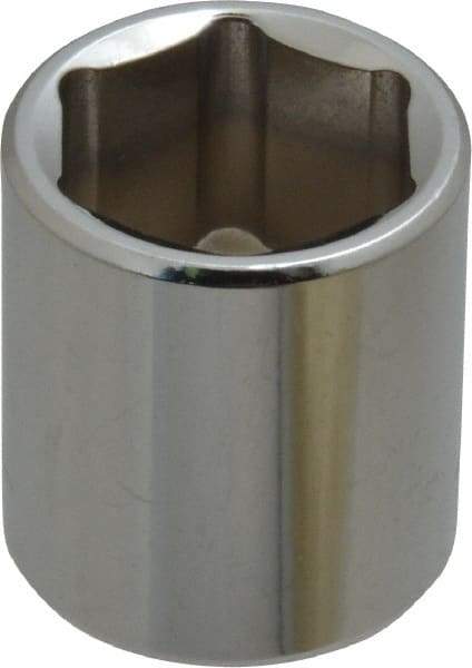 Blackhawk by Proto - 3/8" Drive, Standard Hand Socket - 6 Points, 1-13/64" OAL, Chrome Finish - Makers Industrial Supply