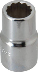 Blackhawk by Proto - 1/2", 1/2" Drive, Standard Hand Socket - 12 Points, 1-1/2" OAL, Chrome Finish - Makers Industrial Supply