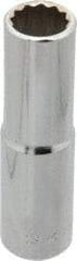 Blackhawk by Proto - 9/16", 1/2" Drive, Deep Hand Socket - 12 Points, 3-1/8" OAL, Chrome Finish - Makers Industrial Supply